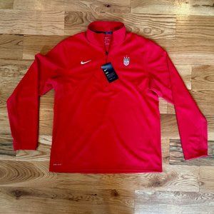 Nike Dri-Fit Training Red 1/4 Zip Top USA Soccer University Red